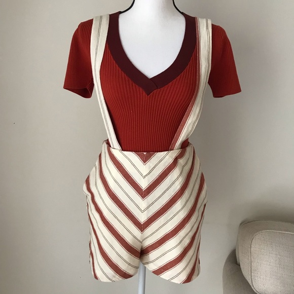 UO Maisy Striped Shortall Overall - Picture 4 of 8